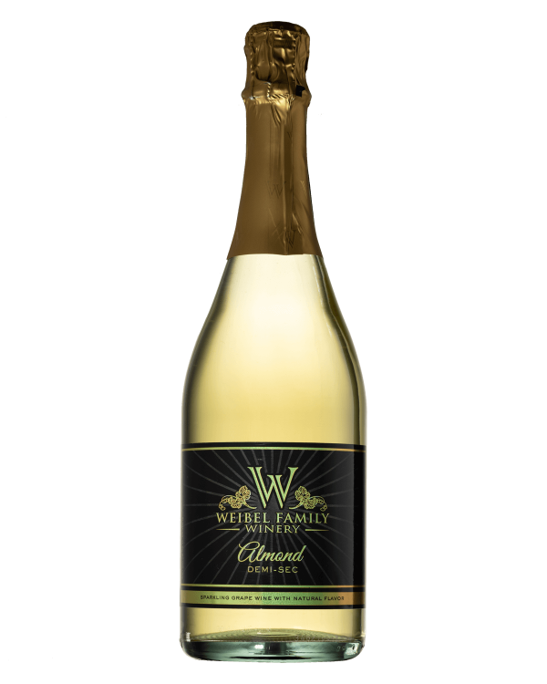 a bottle of Almond champagne / sparkling wine