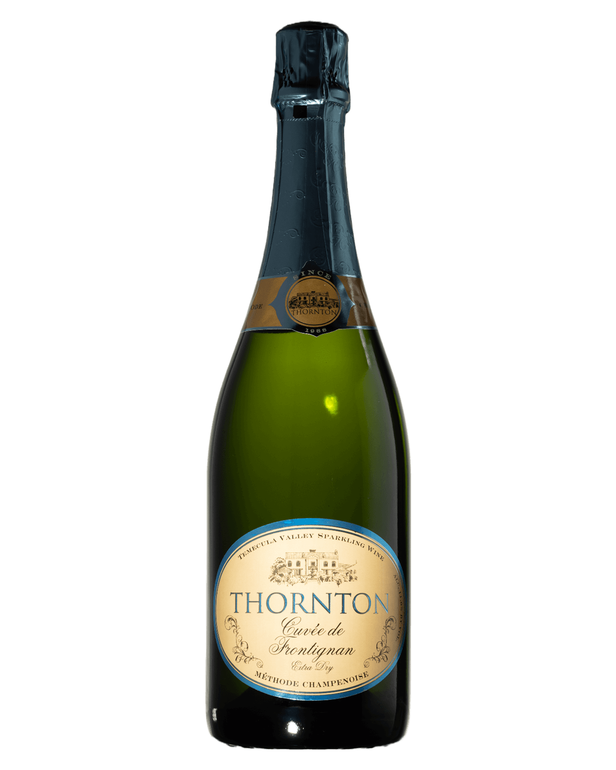 a bottle of Cuvee de Frontignan champagne