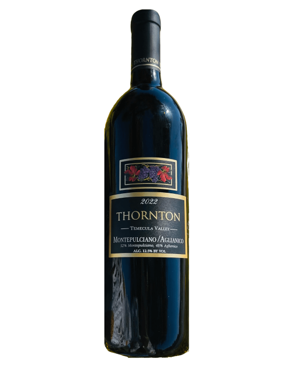 a bottle of Montepulciano Aglianico wine