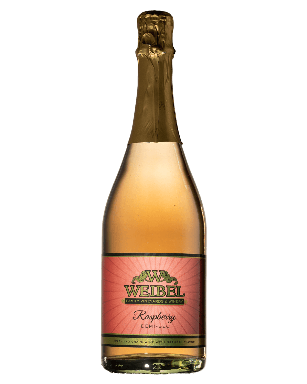 a bottle of Raspberry champagne / sparkling wine