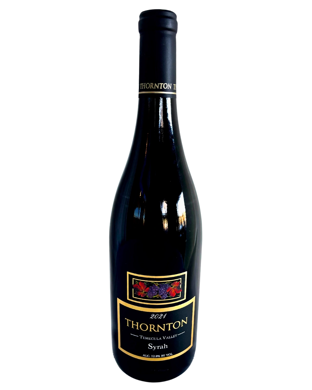 a bottle of Syrah wine